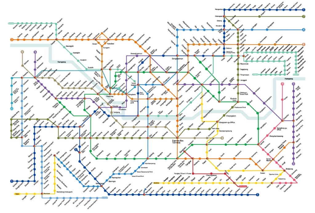แผนที่รถไฟใต้ดินเกาหลี