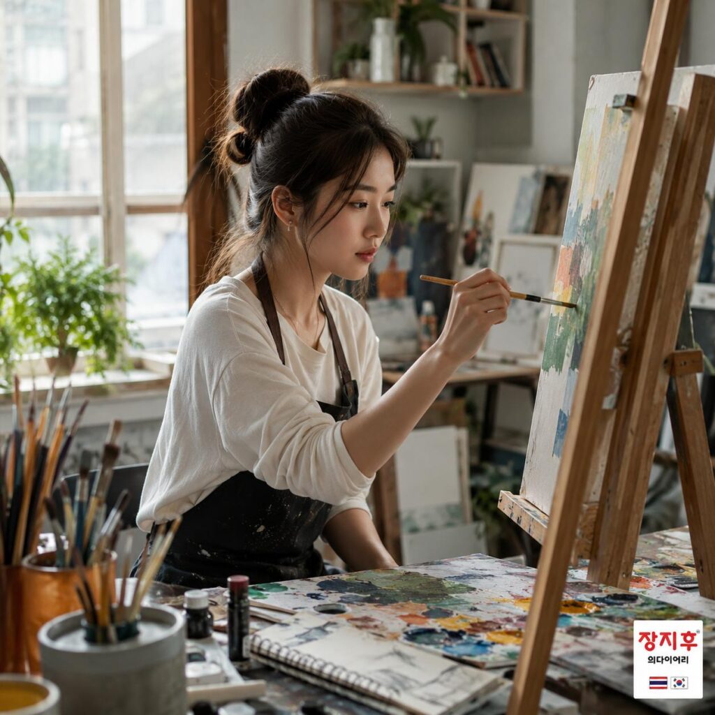 งานอดิเรก ภาษาเกาหลี คือ 취미 (ชวี-มี)