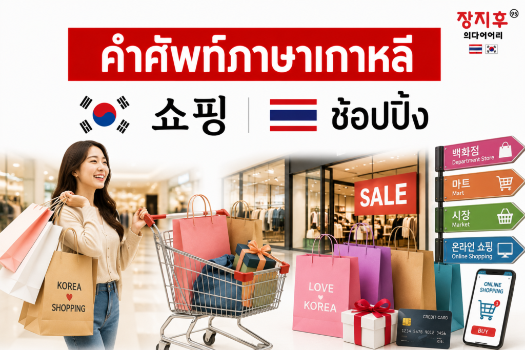 ช้อปปิ้ง ภาษาเกาหลี (쇼핑) คำศัพท์ ช้อปปิ้งและเงินในภาษาเกาหลี แปลว่าอะไร