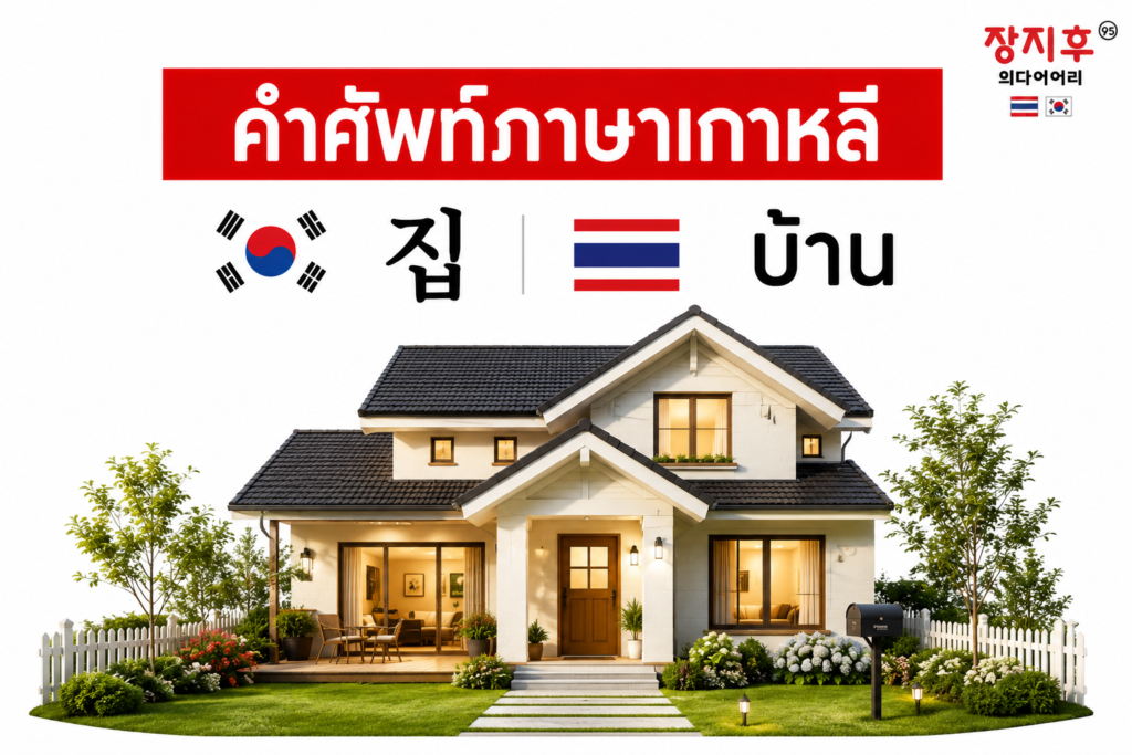 บ้าน ภาษาเกาหลี (집) คำศัพท์ ห้องและเครื่องใช้ในบ้านภาษาเกาหลี แปลว่าอะไร