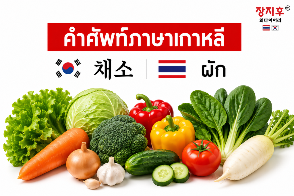 ผัก ภาษาเกาหลี (채소) คำศัพท์ ชื่อผักต่าง ๆ ในภาษาเกาหลี แปลว่าอะไร