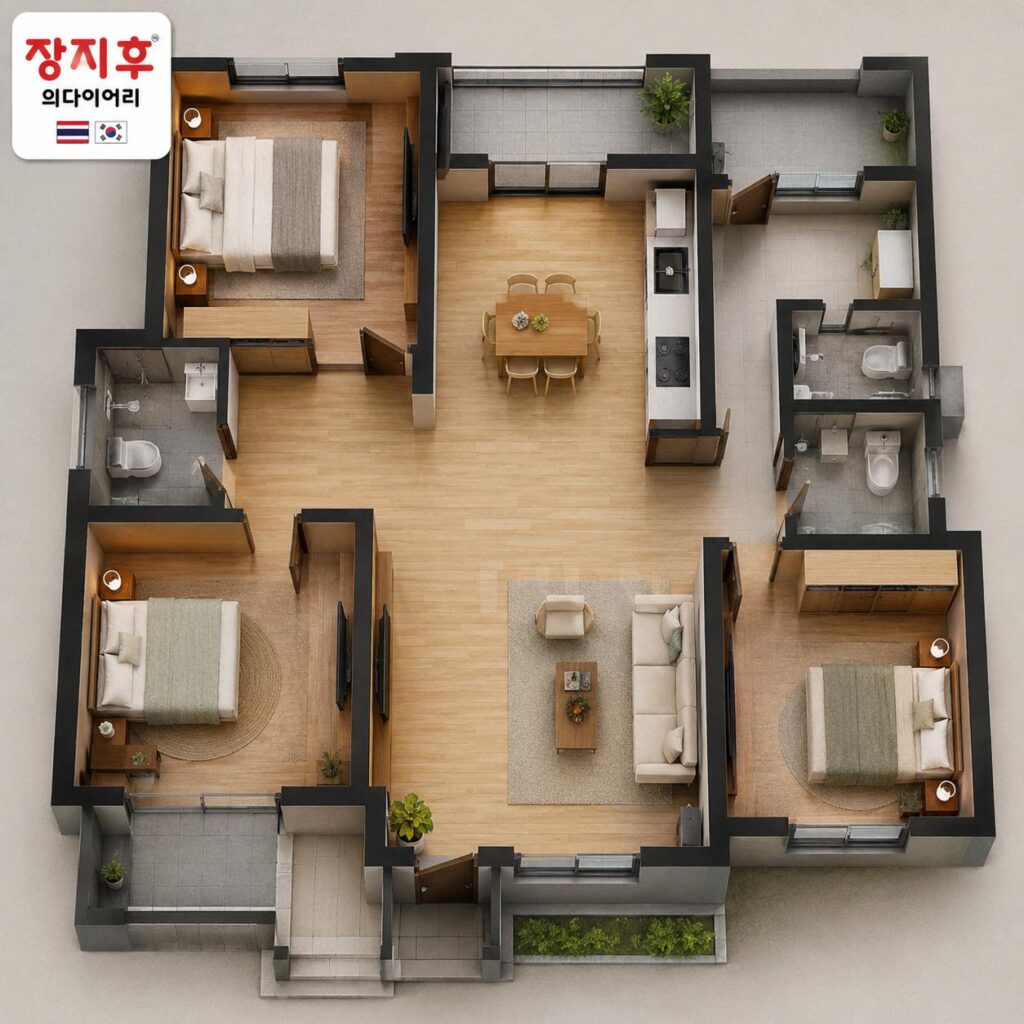ห้องต่าง ๆ ในบ้าน ภาษาเกาหลี