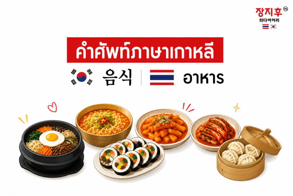 อาหาร ภาษาเกาหลี (음식) คำศัพท์ ชื่ออาหารและรสชาติในภาษาเกาหลี แปลว่าอะไร